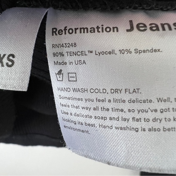 Reformation Black Ribbed Square Neck Top - Picture 6 of 6